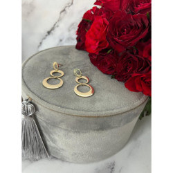 1369 Złote kolczyki KÓŁKA KOŁA WISZĄCE STAL 316L