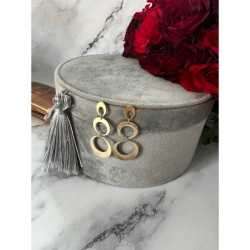 1369 Złote kolczyki KÓŁKA KOŁA WISZĄCE STAL 316L