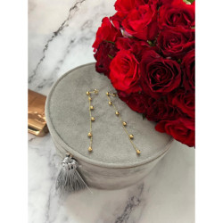 1370 Złote kolczyki wiszące KULKI KULECZKI STAL