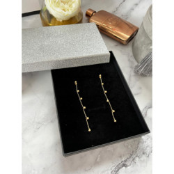 1370 Złote kolczyki wiszące KULKI KULECZKI STAL