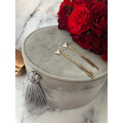 1356 Złote kolczyki ozdobna zatyczka z łańcuszkami