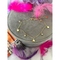 159 Bransoletka na nogę kostkę CYRKONIE BLASZKI