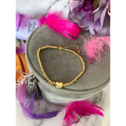 1040 Bransoletka na nogę kostkę SERCE STAL 316L