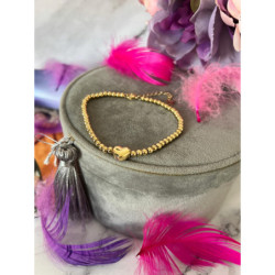 1040 Bransoletka na nogę kostkę SERCE STAL 316L