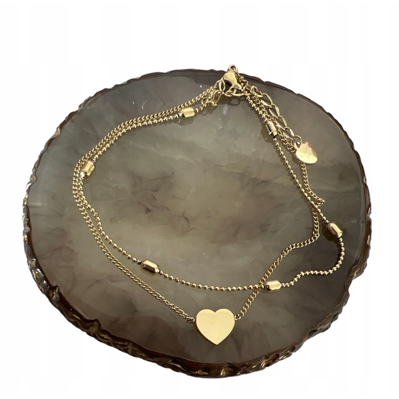 687 Bransoletka na nogę kostkę SERCA SERCE STAL