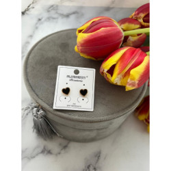 281 Złote kolczyki BLUEBERRY SERCA SERDUSZKA STAL