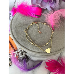 687 Bransoletka na nogę kostkę SERCA SERCE STAL