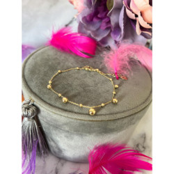 322 Bransoletka na nogę kostkę KULKI KULECZKI STAL