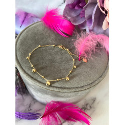 322 Bransoletka na nogę kostkę KULKI KULECZKI STAL