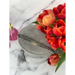 352 Bransoletka różaniec SKRZYDŁO KORALIKI STAL