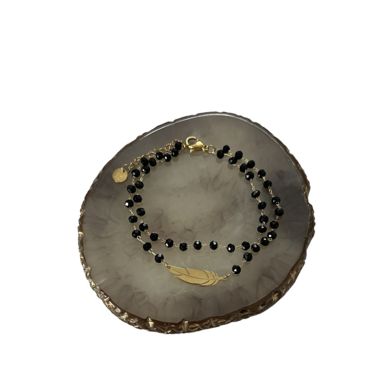 769 Bransoletka różaniec PIÓRKO PIÓRO KORALIKI