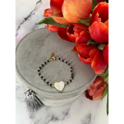 134 Bransoletka różaniec SERCE CYRKONIE KORALIKI