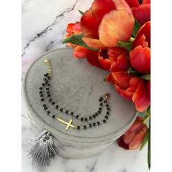 930 Bransoletka różaniec KRZYŻ KRZYŻYK KORALIKI