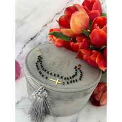 930 Bransoletka różaniec KRZYŻ KRZYŻYK KORALIKI