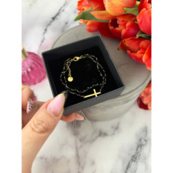 930 Bransoletka różaniec KRZYŻ KRZYŻYK KORALIKI