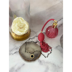 1300 Naszyjnik różaniec KORALIKI ZEGAR CZARNE OKO