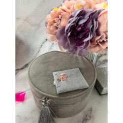 683 Pierścionek CYRKONIE KAMIEŃ RÓŻOWY SERCE STAL