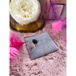 591 Pierścionek CYRKONIE KAMEŃ SZAFIR r 9/19mm