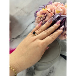 591 Pierścionek CYRKONIE KAMEŃ SZAFIR r 8/18mm