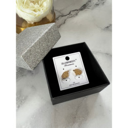 584 Złote kolczyki BLUEBERRY JEDNOROŻEC STAL 316L