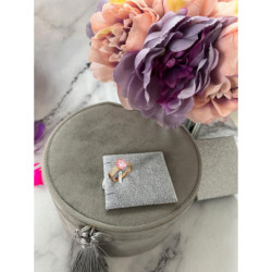 519 Pierścionek CYRKONIE KAMEŃ RÓŻOWY r 8/18mm