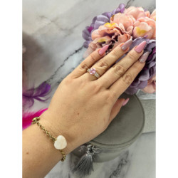 519 Pierścionek CYRKONIE KAMEŃ RÓŻOWY r 8/18mm