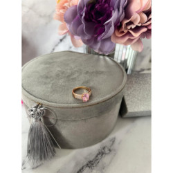 519 Pierścionek CYRKONIE KAMEŃ RÓŻOWY r 8/18mm