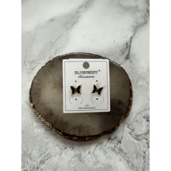 490 Złote kolczyki BLUEBERRY MOTYLKI MOTYL STAL