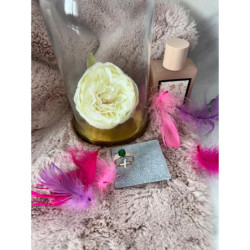 956 Pierścionek CYRKONIE KAMEŃ ZIELONY r 7/17mm