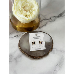 490 Złote kolczyki BLUEBERRY MOTYLKI MOTYL STAL