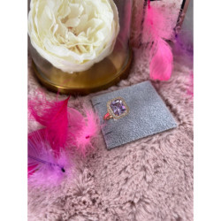 188 Pierścionek CYRKONIE KAMEŃ Liliowy r 7/17mm