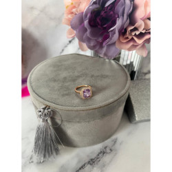 188 Pierścionek CYRKONIE KAMEŃ Liliowy r 7/17mm