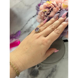 188 Pierścionek CYRKONIE KAMEŃ Liliowy r 7/17mm