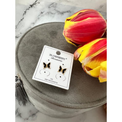 490 Złote kolczyki BLUEBERRY MOTYLKI MOTYL STAL