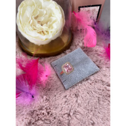 477 Pierścionek CYRKONIE KAMEŃ Różowy r 10/20mm