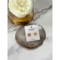 356 Złote kolczyki BLUEBERRY MOTYLKI MOTYL STAL