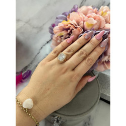 824 Pierścionek CYRKONIE KAMEŃ r 8/18mm stal 316L