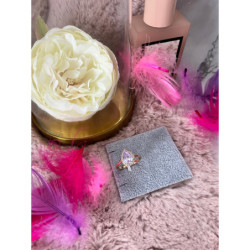 688 Pierścionek CYRKONIE KAMEŃ LILIOWY r 8/18mm