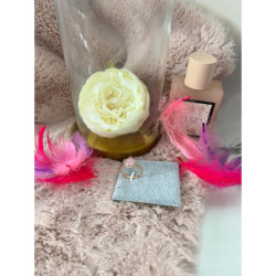 215 Pierścionek CYRKONIE KAMEŃ RÓŻOWY r 10/20mm