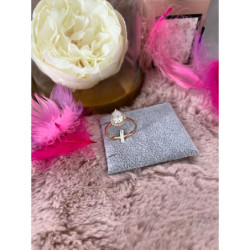 343 Pierścionek CYRKONIE KAMEŃ r 9/19mm STAL 316L