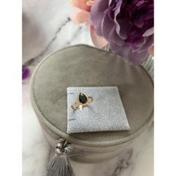 1316 Pierścionek CYRKONIE KAMEŃ CZARNY r10/20mm