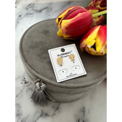 120 Złote kolczyki BLUEBERRY PIES PIESEK STAL 316