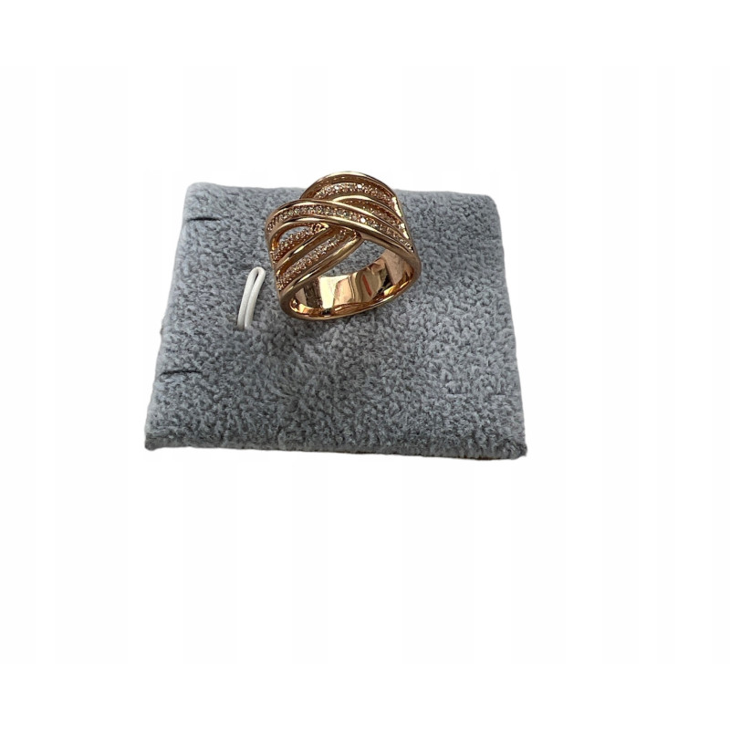 1081 Szeroki pierścionek CYRKONIE OBRĄCZKA r 8/18m