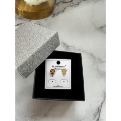 120 Złote kolczyki BLUEBERRY PIES PIESEK STAL 316