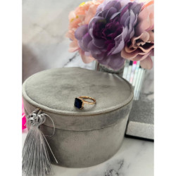 1142 Pierścionek CYRKONIE KAMEŃ GRANATOWY r 7/17mm