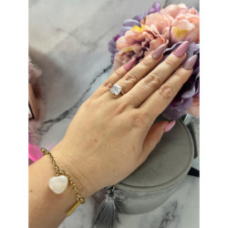 300 Pierścionek CYRKONIE KRYSZTAŁ GÓRSKI r 9/19mm