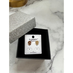 1187 Złote kolczyki BLUEBERRY PIES PIESEK STAL 316