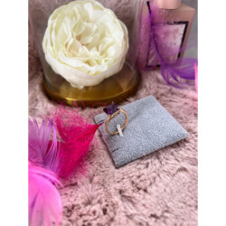 897 Pierścionek CYRKONIE KAMEŃ FIOLETOWY r 11/21mm