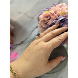 897 Pierścionek CYRKONIE KAMEŃ FIOLETOWY r 11/21mm