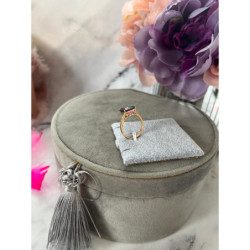 897 Pierścionek CYRKONIE KAMEŃ FIOLETOWY r 10/20mm